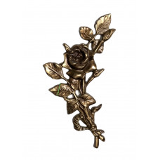 Троянда латунна ліва для пам'ятника 20 см (колір бронза)